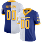 Custom Royal Gold-White Split Fashion Football Jersey photo 1