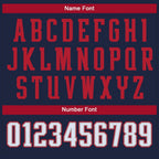 Custom Navy White-Scarlet Split Fashion Football Jersey photo 3