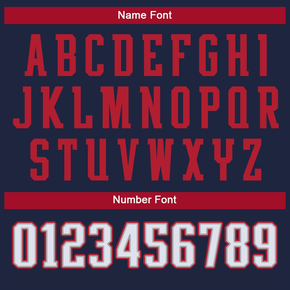 Custom Navy White-Scarlet Split Fashion Football Jersey photo 3