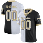 Custom Black Vegas Gold-White Split Fashion Football Jersey photo 1