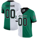 Custom Kelly Green Black-White Split Fashion Football Jersey photo 1