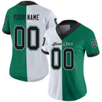 Custom Kelly Green Black-White Split Fashion Football Jersey photo 2