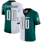 Custom Midnight Green White-Black Split Fashion Football Jersey photo 1
