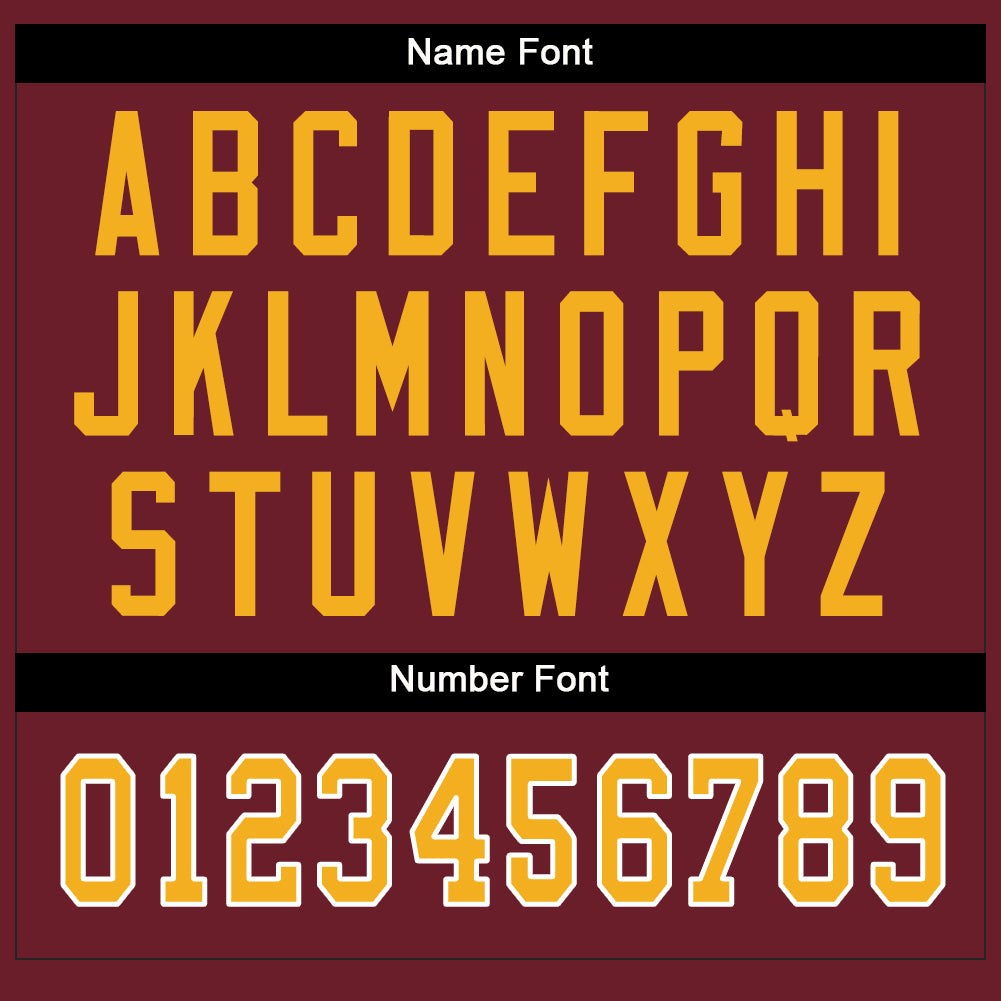 Custom Burgundy Gold-White Split Fashion Football Jersey photo 3
