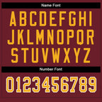 Custom Burgundy Gold-White Split Fashion Football Jersey photo 3