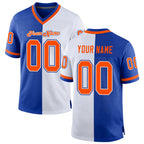 Custom Royal Orange-White Split Fashion Football Jersey