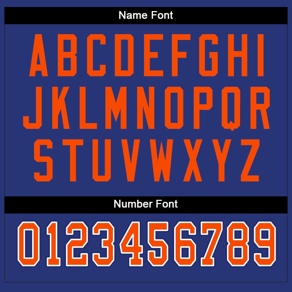 Custom Royal Orange-White Split Fashion Football Jersey photo 3