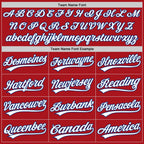 Custom Red White-Royal Pinstripe Split Ripped Pattern Baseball Pullover Sweatshirt Hoodie photo 3