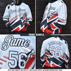Custom Black Kelly Green-White Split Ripped Pattern Baseball Pullover Sweatshirt Hoodie photo 3