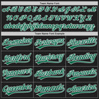 Custom Black Kelly Green-White Split Ripped Pattern Baseball Pullover Sweatshirt Hoodie photo 5