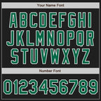 Custom Black Kelly Green-White Split Ripped Pattern Baseball Pullover Sweatshirt Hoodie photo 6
