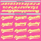 Custom Pink White-Yellow Split Ripped Pattern Baseball Pullover Sweatshirt Hoodie photo 4