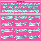 Custom Pink White-Aqua Split Ripped Pattern Baseball Pullover Sweatshirt Hoodie photo 4