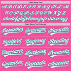 Custom Pink White-Teal Split Ripped Pattern Baseball Pullover Sweatshirt Hoodie photo 4