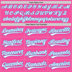 Custom Pink White-Powder Blue Split Ripped Pattern Baseball Pullover Sweatshirt Hoodie photo 4
