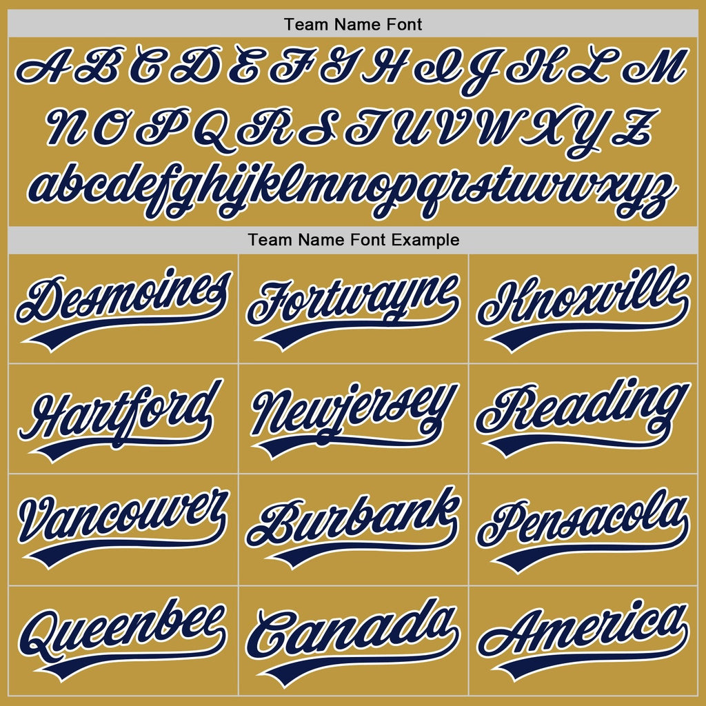 Custom Old Gold Navy-White Split Ripped Pattern Baseball Pullover Sweatshirt Hoodie photo 4