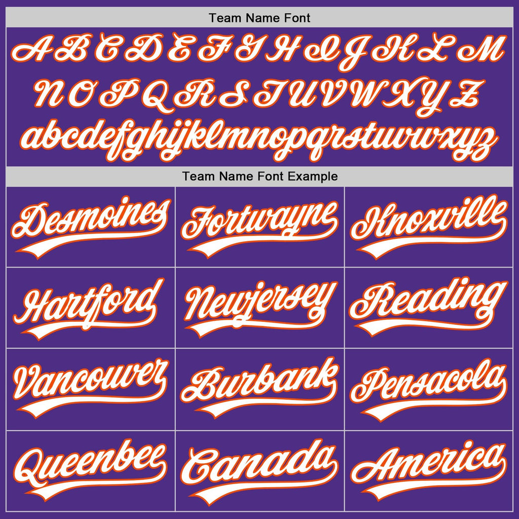 Custom Purple White-Orange Split Ripped Pattern Baseball Pullover Sweatshirt Hoodie photo 4