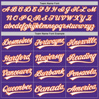 Custom Purple White-Orange Split Ripped Pattern Baseball Pullover Sweatshirt Hoodie photo 4