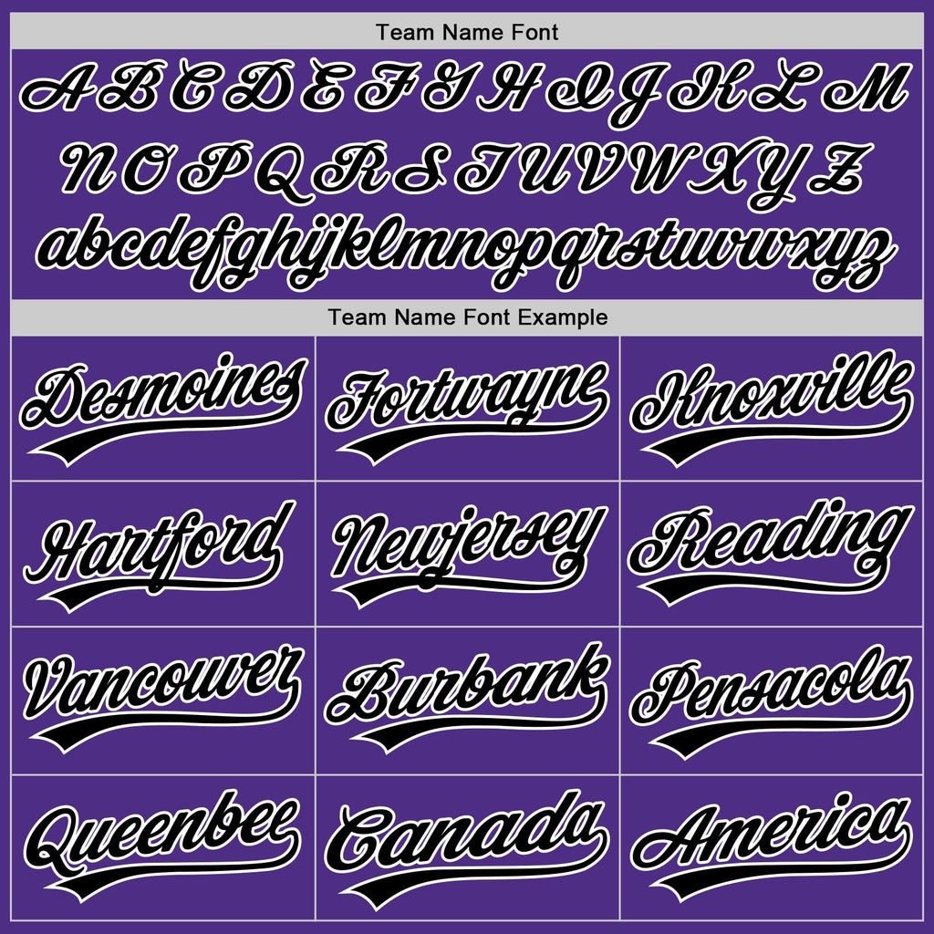 Custom Purple Black-White Split Ripped Pattern Baseball Pullover Sweatshirt Hoodie photo 4