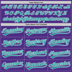 Custom Purple Teal-White Split Ripped Pattern Baseball Pullover Sweatshirt Hoodie photo 4
