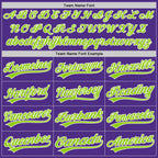 Custom Purple Neon Green-White Split Ripped Pattern Baseball Pullover Sweatshirt Hoodie photo 4