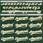 Custom Green White-Old Gold Split Ripped Pattern Baseball Pullover Sweatshirt Hoodie photo 4