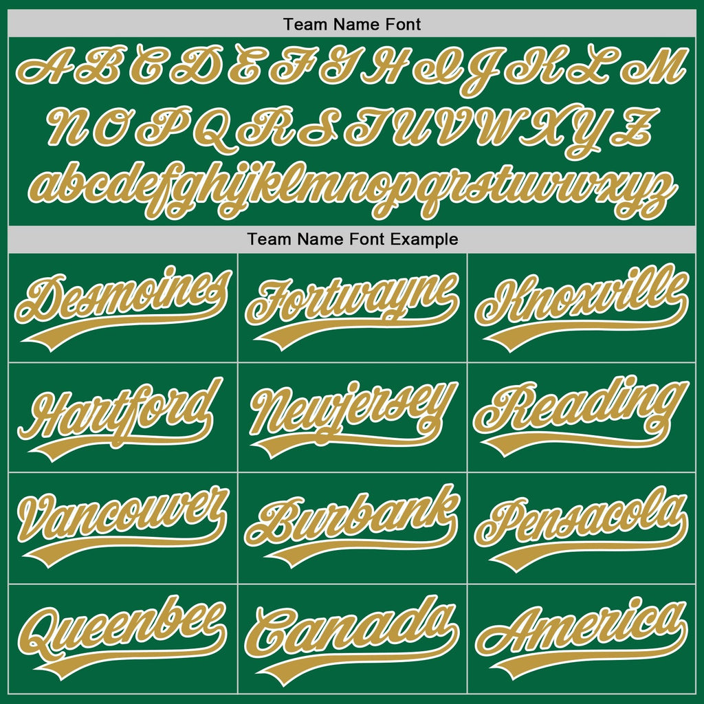 Custom Kelly Green Old Gold-White Split Ripped Pattern Baseball Pullover Sweatshirt Hoodie photo 4