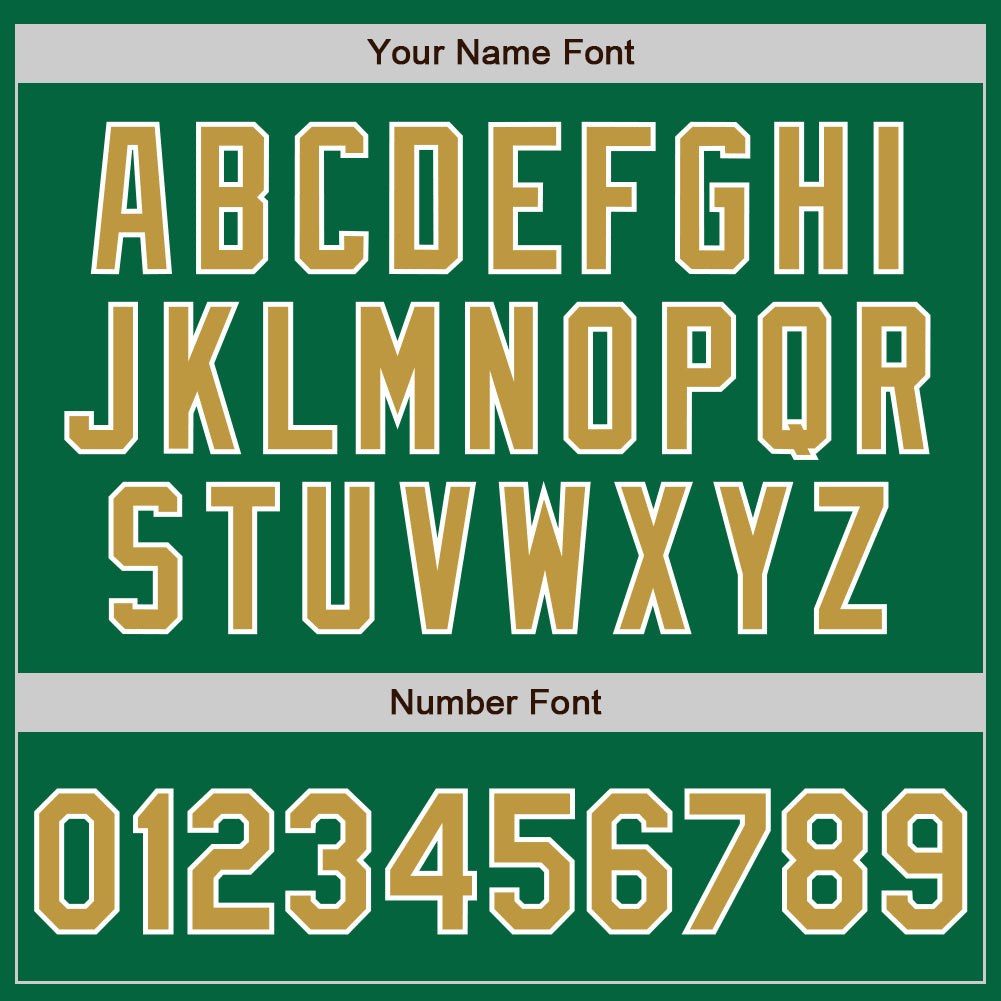 Custom Kelly Green Old Gold-White Split Ripped Pattern Baseball Pullover Sweatshirt Hoodie photo 5