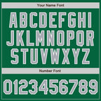 Custom Kelly Green Gray-White Split Ripped Pattern Baseball Pullover Sweatshirt Hoodie photo 5