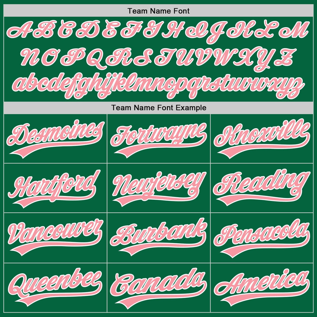 Custom Kelly Green Medium Pink-White Split Ripped Pattern Baseball Pullover Sweatshirt Hoodie photo 4