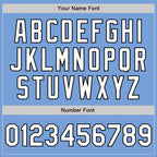 Custom Light Blue White-Black Split Ripped Pattern Baseball Pullover Sweatshirt Hoodie photo 4