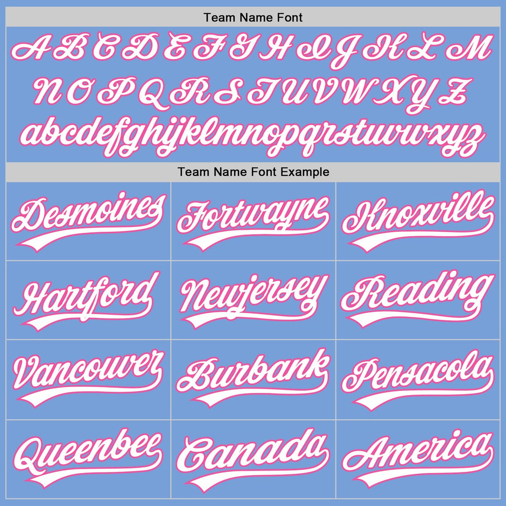 Custom Light Blue White-Pink Split Ripped Pattern Baseball Pullover Sweatshirt Hoodie photo 3