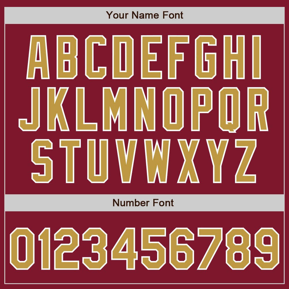 Custom Crimson Old Gold-White Split Ripped Pattern Baseball Pullover Sweatshirt Hoodie photo 5