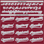 Custom Crimson Gray-White Split Ripped Pattern Baseball Pullover Sweatshirt Hoodie photo 4