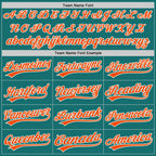 Custom Teal Orange-White Split Ripped Pattern Baseball Pullover Sweatshirt Hoodie photo 4
