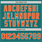 Custom Teal Orange-White Split Ripped Pattern Baseball Pullover Sweatshirt Hoodie photo 5