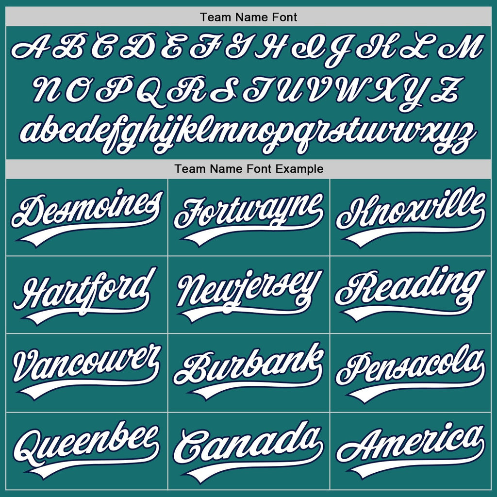 Custom Teal White-Navy Split Ripped Pattern Baseball Pullover Sweatshirt Hoodie photo 4