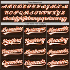 Custom Brown White-Orange Split Ripped Pattern Baseball Pullover Sweatshirt Hoodie photo 4