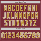 Custom Burgundy Old Gold-White Split Ripped Pattern Baseball Pullover Sweatshirt Hoodie photo 5