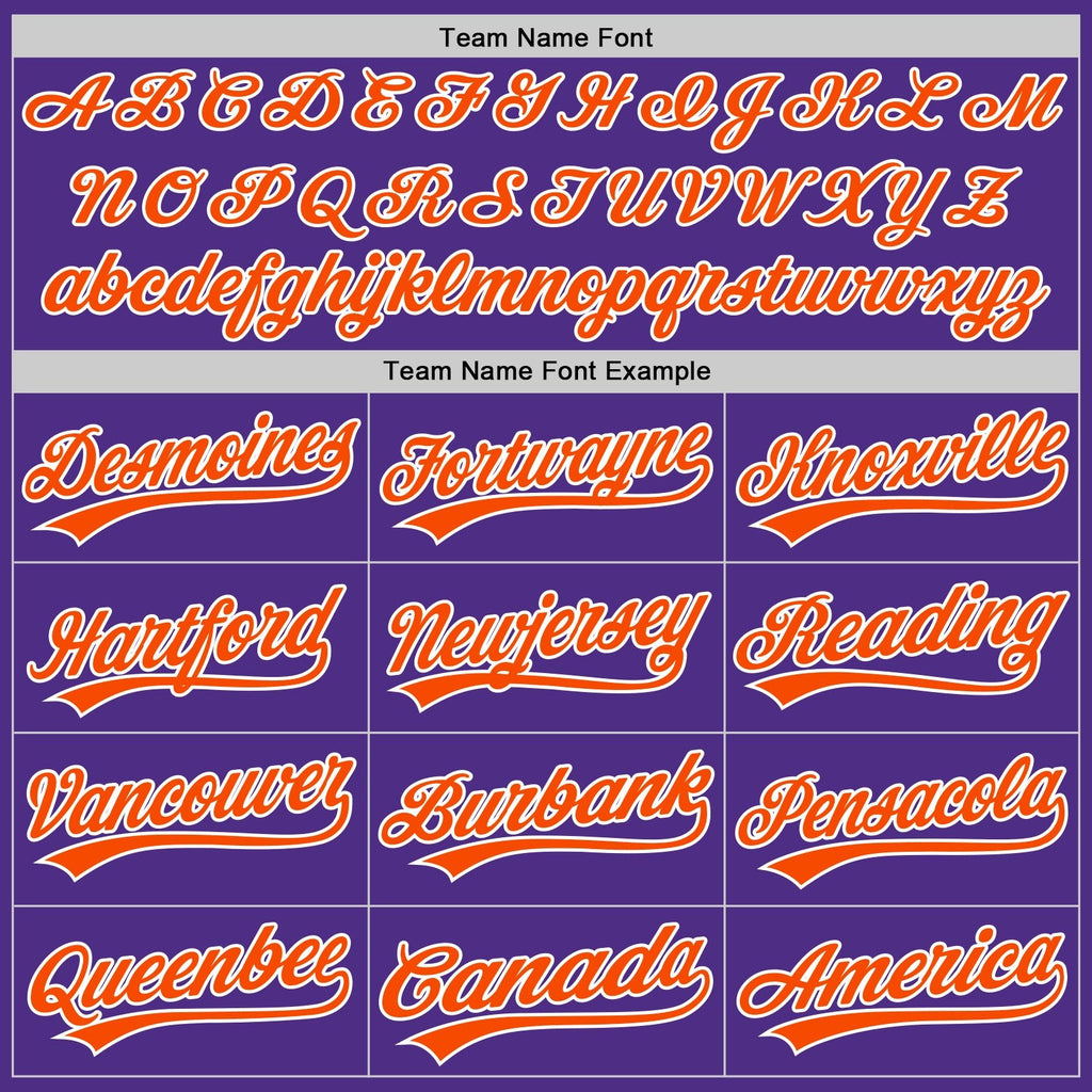 Custom White Purple Pinstripe-Orange Split Ripped Pattern Baseball Pullover Sweatshirt Hoodie photo 4