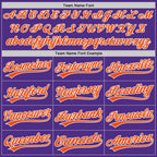 Custom White Purple Pinstripe-Orange Split Ripped Pattern Baseball Pullover Sweatshirt Hoodie photo 4