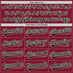 Custom Cream Crimson Pinstripe-Black Split Ripped Pattern Baseball Pullover Sweatshirt Hoodie photo 4