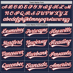 Custom White Navy Pinstripe-Red Split Ripped Pattern Baseball Pullover Sweatshirt Hoodie photo 4