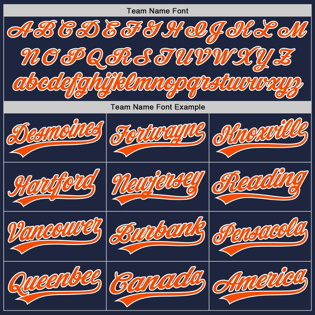 Custom White Navy Pinstripe-Orange Split Ripped Pattern Baseball Pullover Sweatshirt Hoodie photo 4