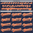 Custom White Navy Pinstripe-Orange Split Ripped Pattern Baseball Pullover Sweatshirt Hoodie photo 4