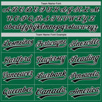 Custom White Kelly Green Pinstripe-Black Split Ripped Pattern Baseball Pullover Sweatshirt Hoodie photo 4