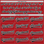 Custom White Red Pinstripe-Black Split Ripped Pattern Baseball Pullover Sweatshirt Hoodie photo 4