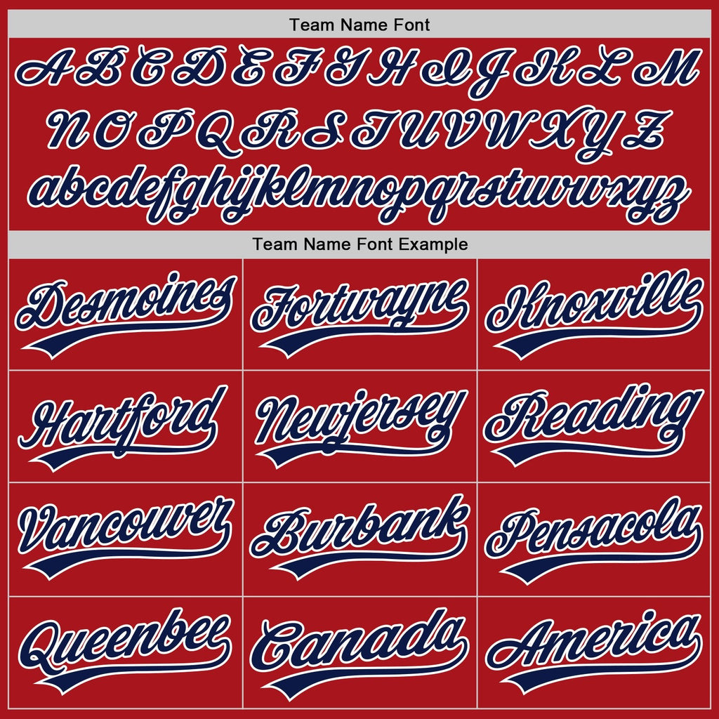 Custom White Red Pinstripe-Navy Split Ripped Pattern Baseball Pullover Sweatshirt Hoodie photo 4