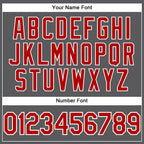 Custom Steel Gray Red-White Performance T-Shirt photo 3