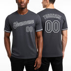 Custom Steel Gray Gray Performance T-Shirt worn front and back